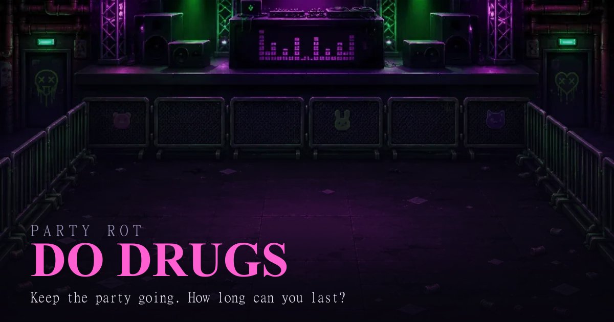 DO DRUGS title card: an empty nightclub dance floor and DJ booth